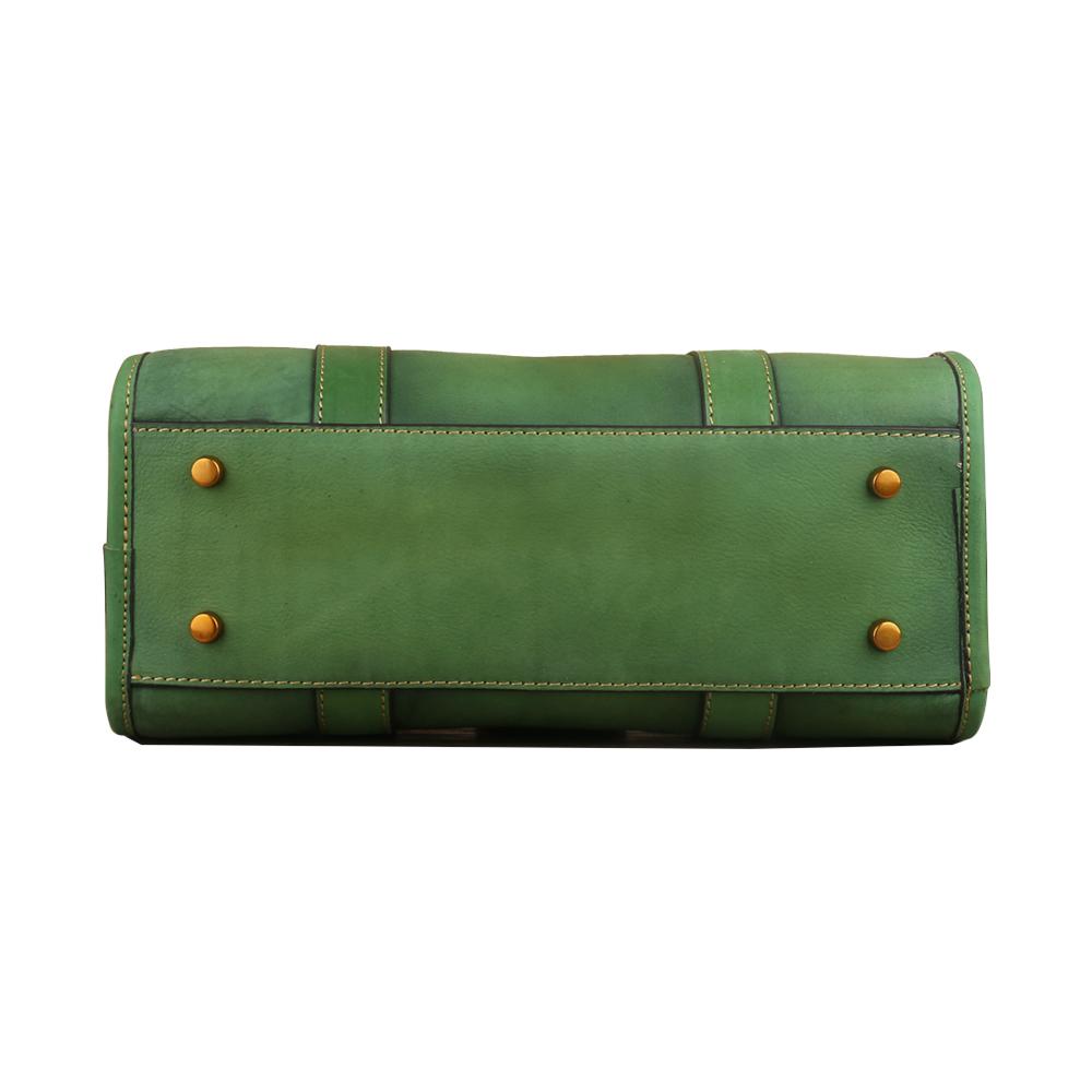 Womens Vintage Leather Top Handle Satchel Bag Small - GilloServ